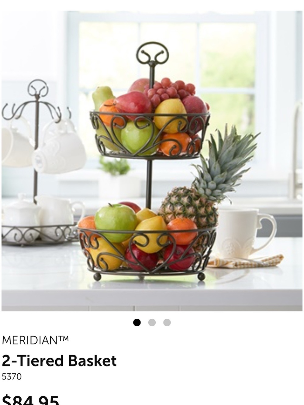 Princess House Meridian 2-Tier Fruit Basket -